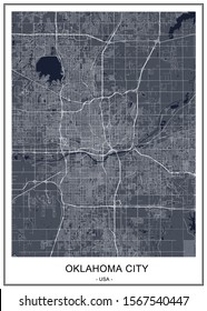 vector map of the city of Oklahoma, Oklahoma City, USA