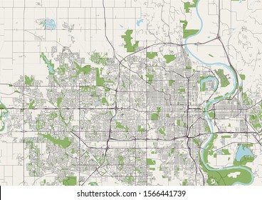 vector map of the city of Omaha,Nebraska, United States America