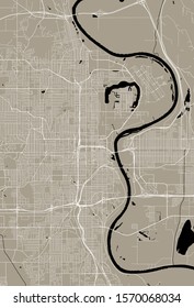 vector map of the city of Omaha,Nebraska, United States America