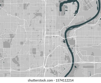 vector map of the city of Omaha,Nebraska, United States America