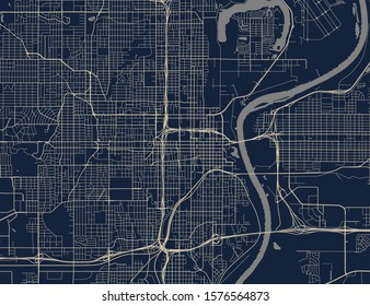 vector map of the city of Omaha,Nebraska, United States America