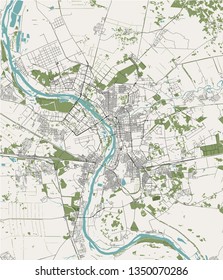 vector map of the city of Omsk, Russia