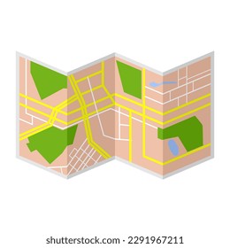 Vector map of the city, on a white background