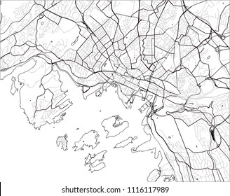 vector map of the city of Oslo, Norway