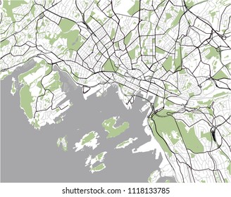 vector map of the city of Oslo, Norway