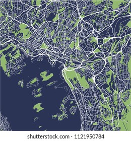 vector map of the city of Oslo, Norway