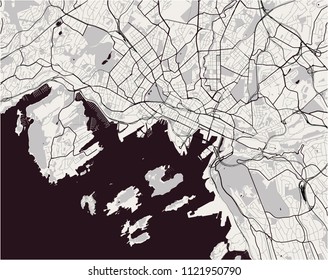 vector map of the city of Oslo, Norway