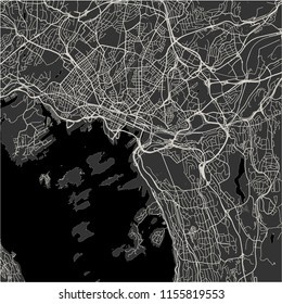 vector map of the city of Oslo, Norway