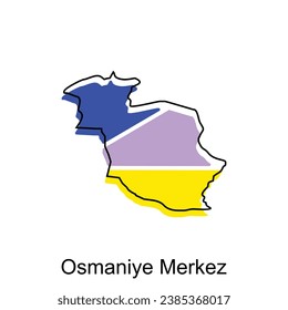 vector Map City of Osmaniye Merkez modern outline, High detailed illustration vector Design Template