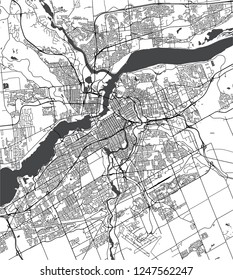 Vector map of the city of Ottawa, Ontario, Canada