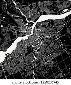 Vector map of the city of Ottawa, Ontario, Canada