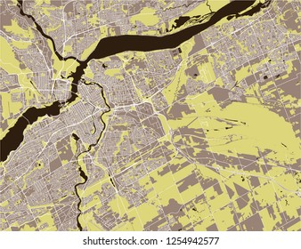 Vector map of the city of Ottawa, Ontario, Canada