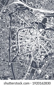 mapa vectorial de la ciudad de Padua, Veneto, Italia