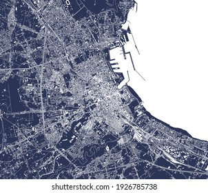 Vektorplan der Stadt Palermo, Sizilien, Italien