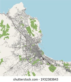 vector map of the city of Palermo, Sicily, Italy