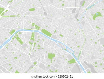 vector map of the city of Paris
