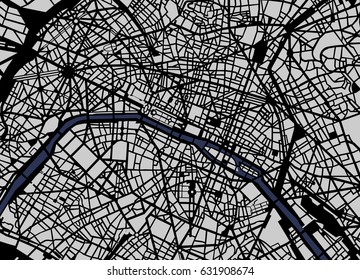 vector map of the city of Paris, France