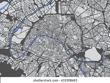 Vector Map City Paris France Stock Vector (Royalty Free) 631908692 ...