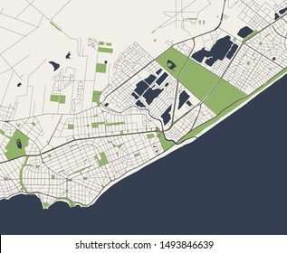 vector map of the city of Paso de Carrasco, Uruguay, South America