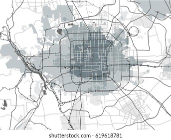 vector map of the city of Peking, China