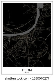 vector map of the city of Perm, Russia