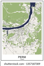 vector map of the city of Perm, Russia