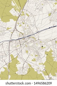 vector map of the city of Perpignan, France