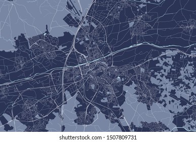 vector map of the city of Perpignan, France