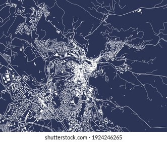 vector map of the city of Perugia, Umbria, Italy