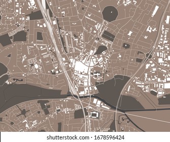 vector map of the city of Peterborough, Cambridgeshire, East of England, England, UK