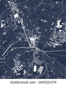 vector map of the city of Peterborough, Cambridgeshire, East of England, England, UK