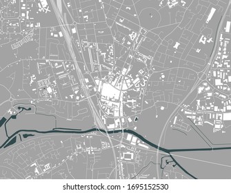 vector map of the city of Peterborough, Cambridgeshire, East of England, England, UK