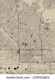 vector map of the city of Phoenix, Arizona, USA