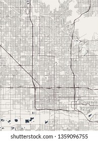 vector map of the city of Phoenix, Arizona, USA