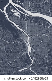 vector map of the city of Portland, Oregon, USA