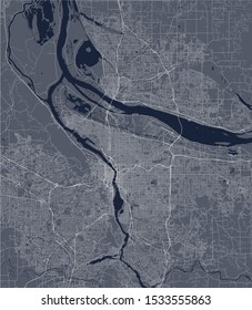 vector map of the city of Portland, Oregon, USA