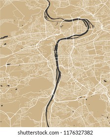 vector map of the city of Prague, Czech Republic