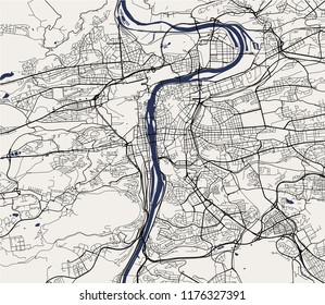 vector map of the city of Prague, Czech Republic