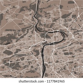 vector map of the city of Prague, Czech Republic