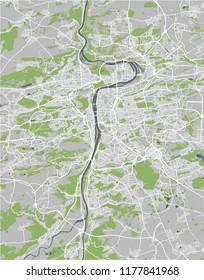 vector map of the city of Prague, Czech Republic