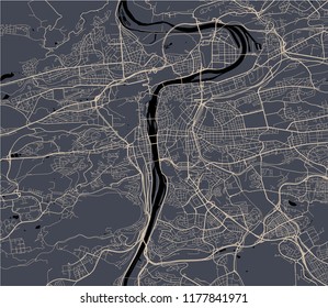 vector map of the city of Prague, Czech Republic