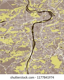 vector map of the city of Prague, Czech Republic