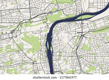 vector map of the city of Prague, Czech Republic