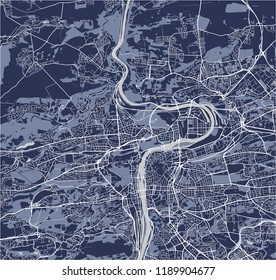 vector map of the city of Prague, Czech Republic