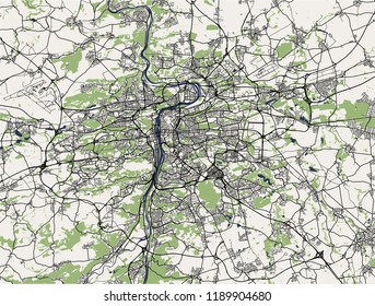 vector map of the city of Prague, Czech Republic