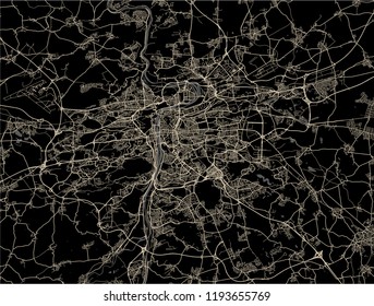 vector map of the city of Prague, Czech Republic