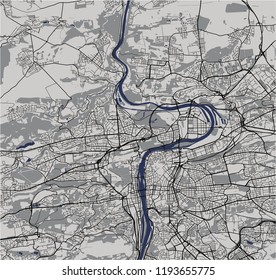 vector map of the city of Prague, Czech Republic