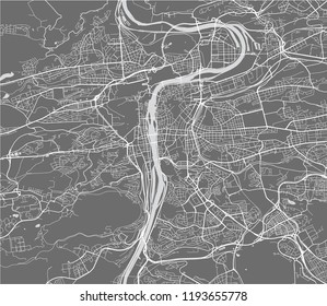 vector map of the city of Prague, Czech Republic