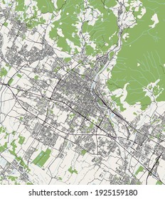 vector map of the city of Prato, Ital