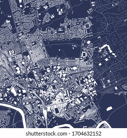 mapa vectorial de la ciudad de Preston, Lancashire, Noroeste de Inglaterra, Inglaterra, Reino Unido
